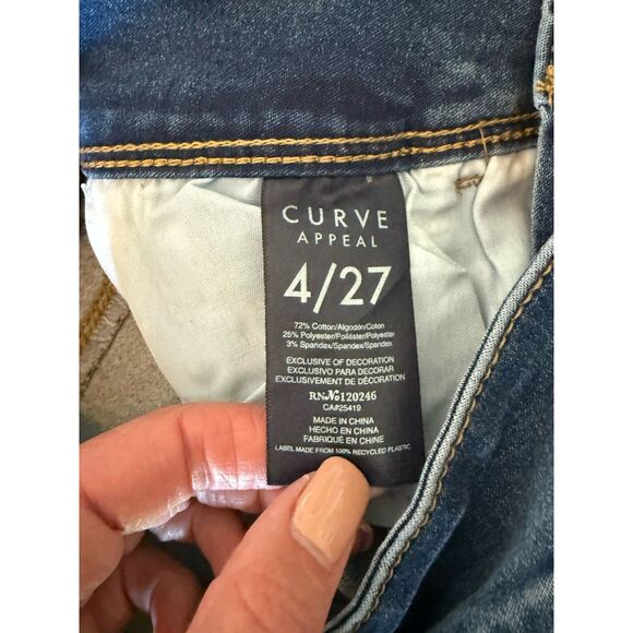 Curve Appeal Jeans High Rise Skinny Curve Creator Stretch Blue Shaping 4/27 - Picture 14 of 15